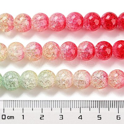 Spray Painted Crackle Glass Beads Strands DGLA-C002-10mm-06-1