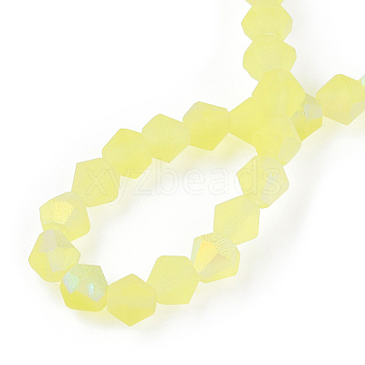 Imitate Austrian Crystal Bicone Frosted Glass Beads Strands LS-EGLA-A039-T4mm-MB21-1