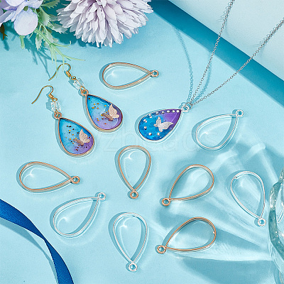 60Pcs 2 Colors Alloy Open Back Bezel Pendants FIND-OC0003-36-1