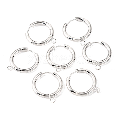 201 Stainless Steel Huggie Hoop Earring Findings STAS-P283-01J-S-1