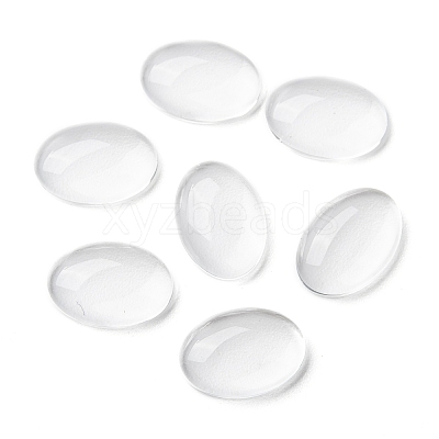 (Old Sku: GGLA-G010)Transparent Oval Glass Cabochons GGLA-R022-14x10-1