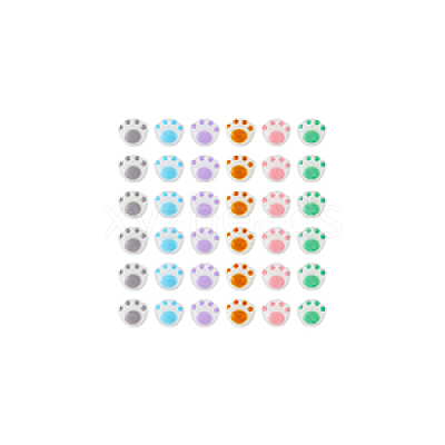 60Pcs 6 Colors Opaque Acrylic Beads SACR-DC0001-05-1