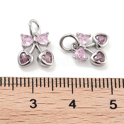 Brass Micro Pave Cubic Zirconia Pendants KK-P271-04P-A-1