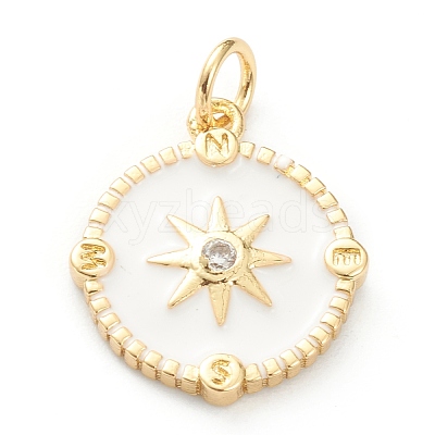 Brass Micro Pave Cubic Zirconia Pendants ZIRC-P200-14C-G-1