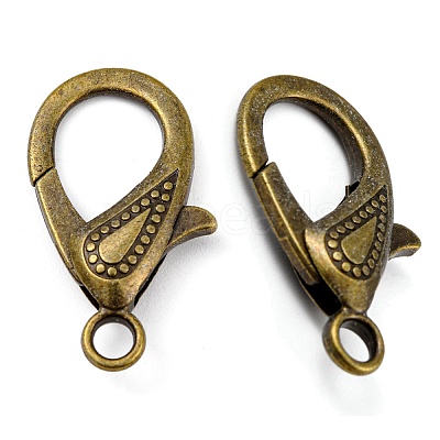 Tibetan Style Alloy Lobster Claw Clasps X-PALLOY-O027-AB01-1