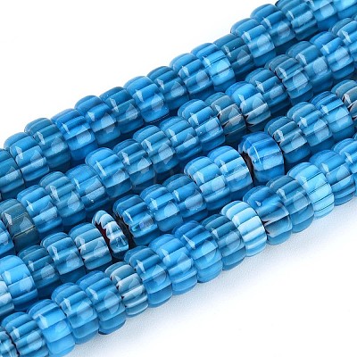 Handmade Millefiori Glass Beads Strands LAMP-T021-27B-05-1