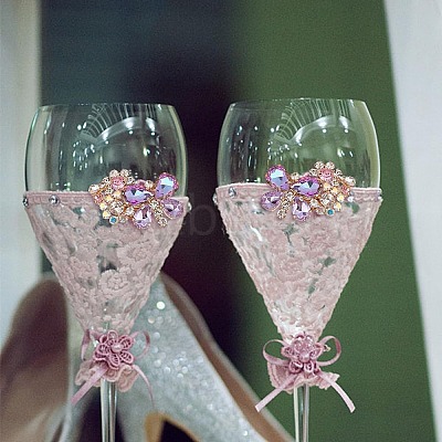 2Pcs Butterfly Alloy Glass Rhinestone Shoe Decoration FIND-AR0005-01A-1