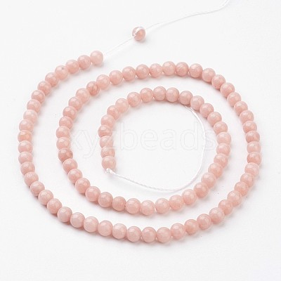 Natural Mashan Jade Round Beads Strands X-G-D263-4mm-XS22-1