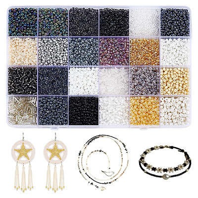 24 Styles Glass Seed Beads SEED-ME0001-26-1
