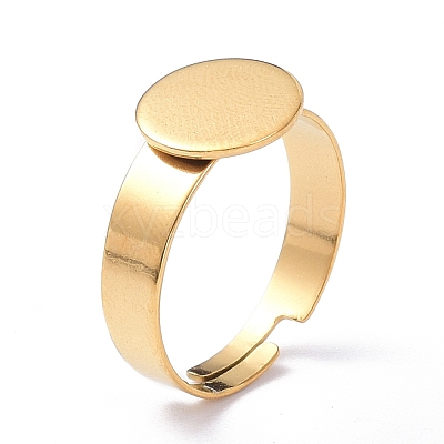 Ion Plating(IP) Adjustable 304 Stainless Steel Finger Rings Components STAS-P291-03B-G-1