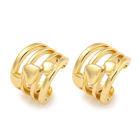 Brass Cuff Earrings EJEW-C104-147G-1