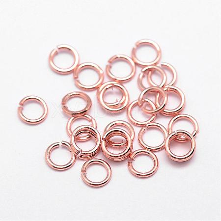 Brass Open Jump Rings KK-G277-7mm-RG-NR-1