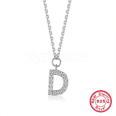 Anti-Tarnish Rhodium Plated 925 Sterling Silver Cable Chains Pendant Necklaces for Women YS3386-1-1