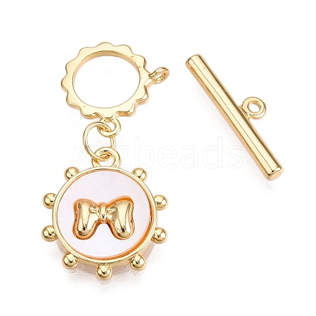 Brass Toggle Clasps KK-N254-158G-1