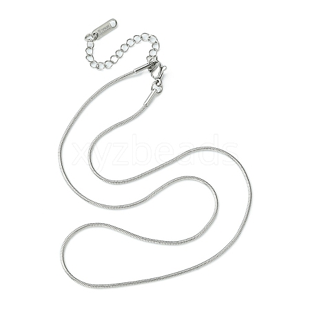 304 Stainless Steel Round Snake Chain Necklace for Men Women NJEW-YW0001-13-1