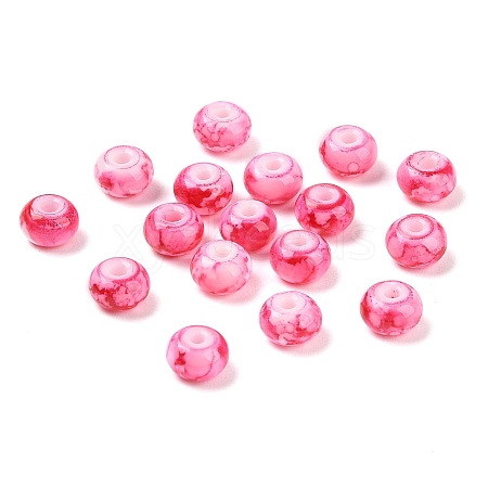 Opaque Spray Painted Glass Beads X1-GLAA-G118-01O-1