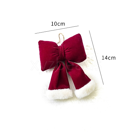 Christmas Cloth Bowknot Pendant Decorations PW-WG7415E-01-1