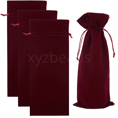 4Pcs Velvet Wine Bottle Packing Pouches ABAG-BBC0001-13B-1