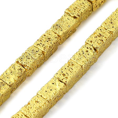 Electroplated Natural Lava Rock Beads Strands G-I360-K01-01-1