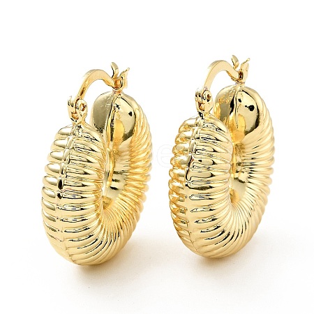 Brass Croissant Chunky Hoop Earrings for Women X-KK-D080-16G-02-1