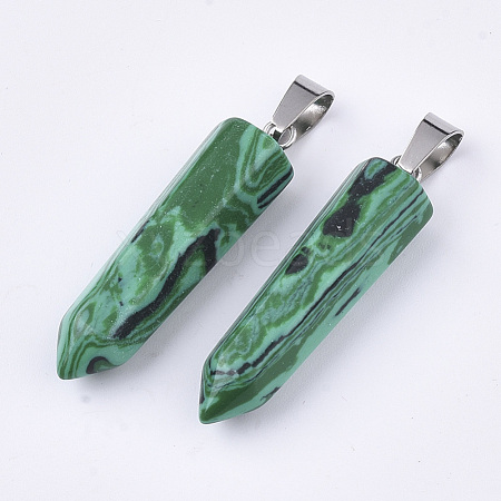 Synthetic Malachite Point Pendants G-R220-34L-1