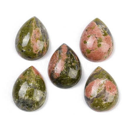 Natural Unakite Cabochons G-H094-01A-25-1