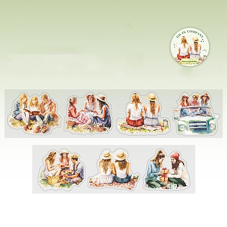 Beautiful Day Characters PET Die-Cut Tape - Traveling Together Series - 6 Player Account Decoration Bottom Stickers PW-WG52F72-01-1