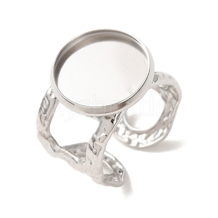 Hammered 304 Stainless Steel Cuff Ring Components SA-CBAC0DF-02D-P-1