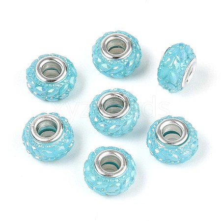 Opaque Resin European Beads RESI-T057-29E-1