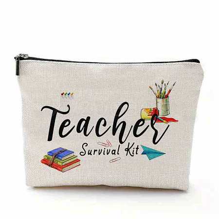 Teachers' Day Cotton Linen Cosmetic Bag PW-WG62416-04-1