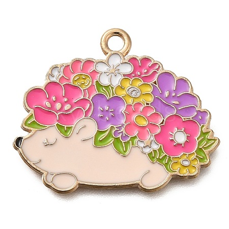 Animal Flower Alloy Enamel Pendants ENAM-Q508-01F-1