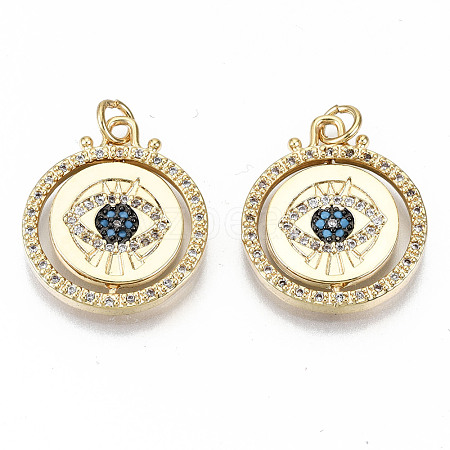 Brass Micro Pave Colorful Cubic Zirconia Pendants ZIRC-S067-184-NF-1