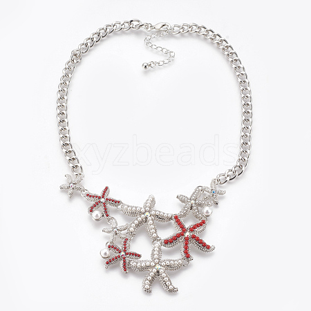 Alloy Bib Statement Necklaces NJEW-WH0002-01P-1