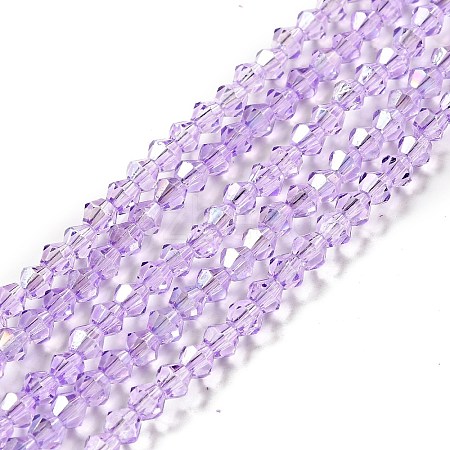 Transparent Electroplate Glass Beads Strands LS-EGLA-S056-4mm-23-1