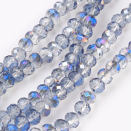 Electroplate Glass Beads Strands GLAA-K027-HR-B04-1