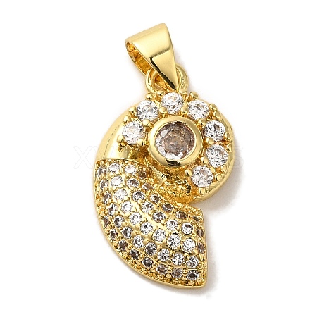 Rack Plating Brass Micro Pave Cubic Zirconia Pendants KK-U027-09-02G-1