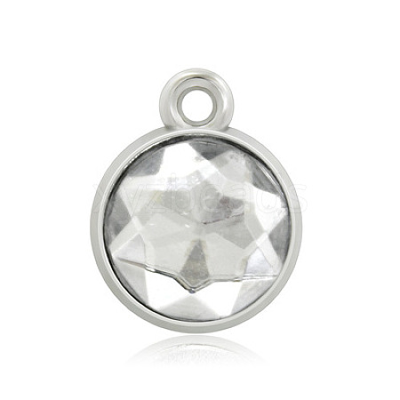 Platinum Plated Alloy Glass Rhinestone Charms PALLOY-TAC0016-D04-P-1