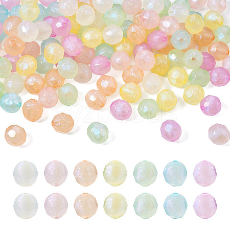 350Pcs 7 Colors Translucent Acrylic Beads TACR-TA0001-17-1