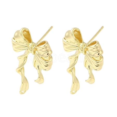 Brass Studs Earrings Findings KK-K371-24G-1