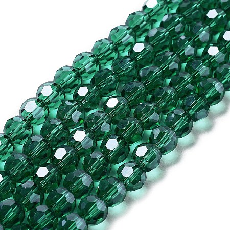 Electroplate Transparent Glass Beads Strands EGLA-A035-T8mm-A18-1