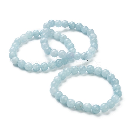 Dyed Natural Jade Beaded Stretch Bracelets BJEW-D446-C-13-1