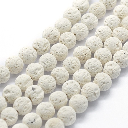 Natural Lava Rock Round Beads Strands G-E508-04-10mm-1