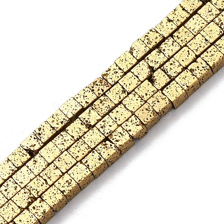 Electroplated Natural Lava Rock Beads Strands G-A256-B01-02I-1