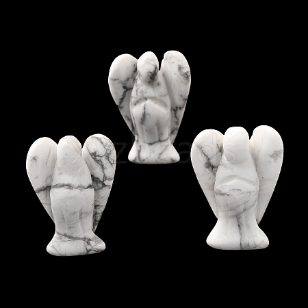 Natural Howlite Angel Figurine DJEW-N006-01A-12-1