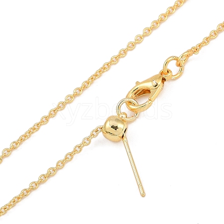 1mm Rack Plating Brass Cable Chain Adjustable Slider Necklaces for Women Men MAK-L044-55G-1