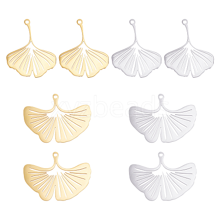 Unicraftale 8Pcs 4 Style Ion Plating(IP) 201 Stainless Steel Pendants STAS-UN0033-06-1