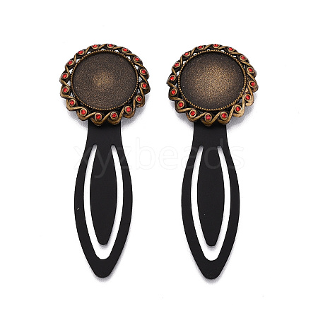 Alloy & Iron Bookmark Cabochon Settings PALLOY-N184-08AB-1