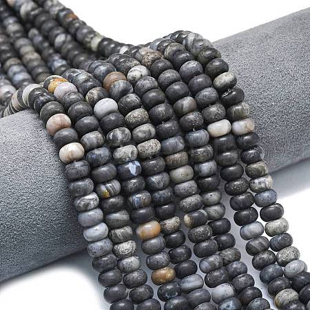 Natural African Black Opal Beads Strands G-P575-A31-8x5mm-1