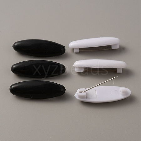 6Pcs Plastic Oval Safety Brooch Pins JEWB-WH0022-53B-1