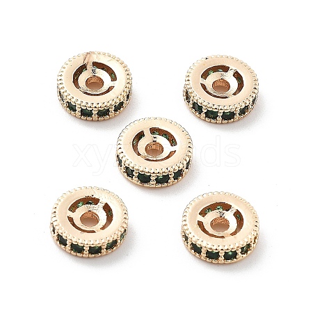 Brass Micro Pave Cubic Zirconia Beads KK-R216-10B-KCG03-1